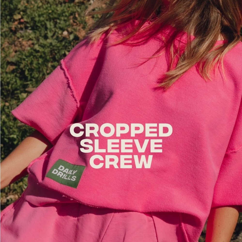 Daily Drills Cropped Sleeve Crew and Super Shorts (set) in Cheeks